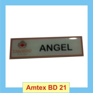 Off White Badge with 'ANGEL' written text