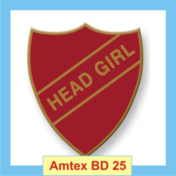 Maroon Red 'Head Girl' Badge
