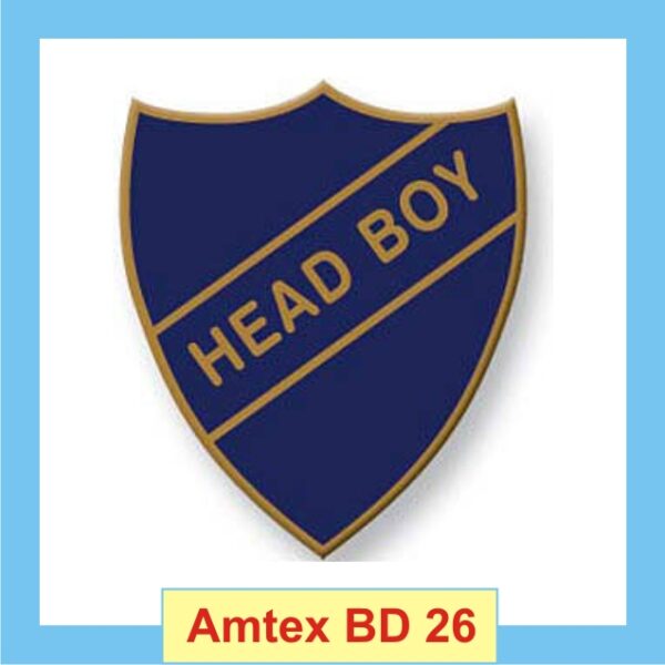 Navy Blue 'Head Boy' badge