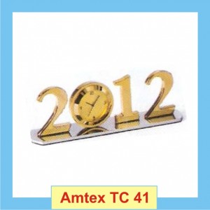 2012 analog clock with Golden metallic body