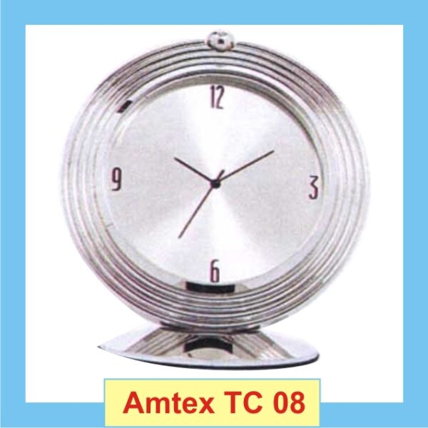 Silver Round Metallic Clock