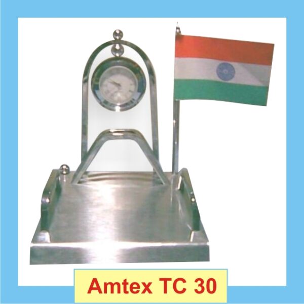 Silver Table Clock With Indian Flag
